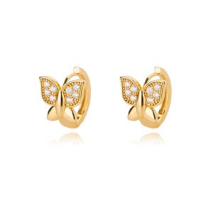 Paire de créoles dorées à motif papillon, Boucles Papillon Mille Et Une Nuits